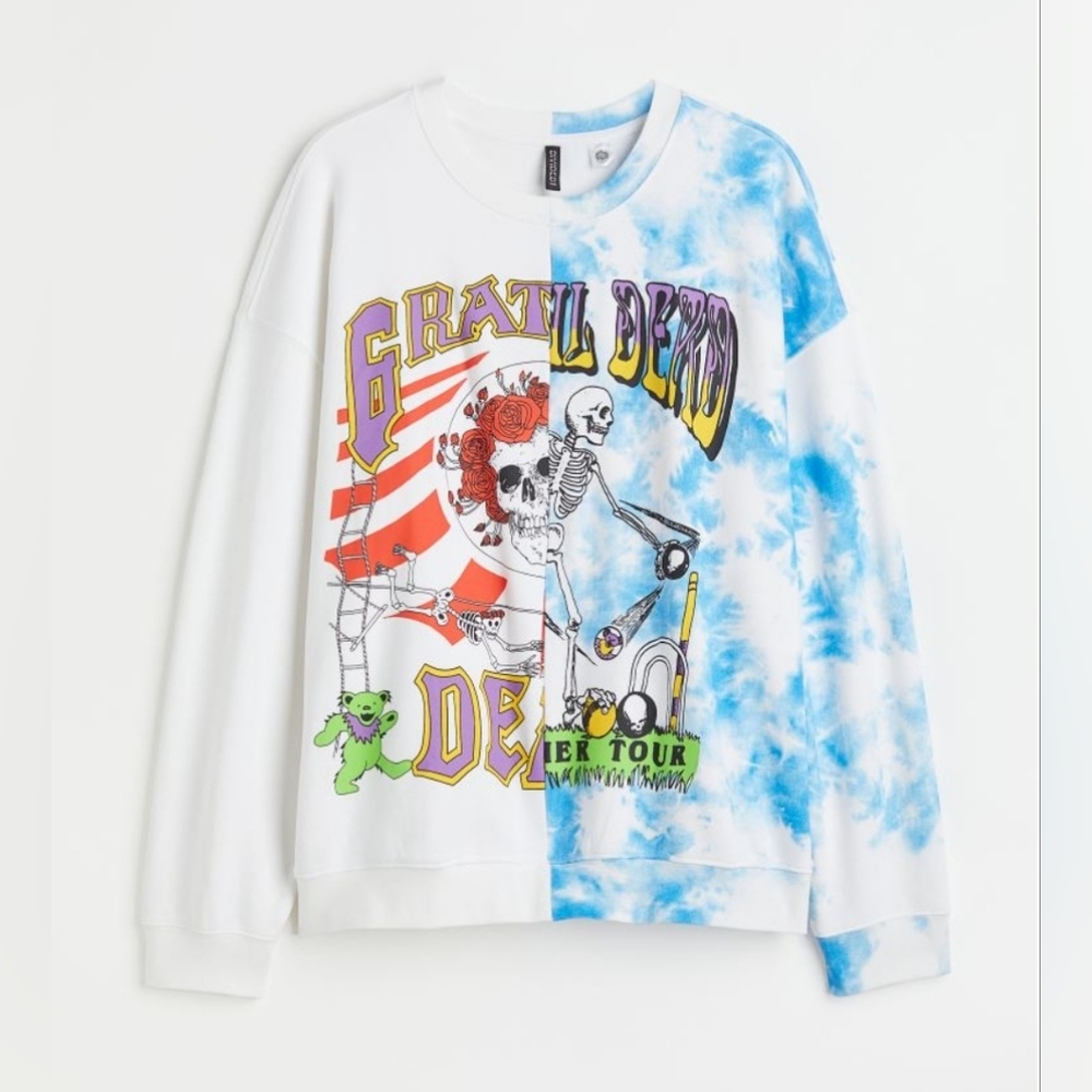 🌟7/25$ Grateful Dead Split Tie-Dye Sweatshirt
